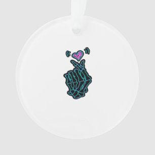Beautiful Skeleton Hands With A Heart Signal For H Ornament