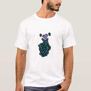 Beautiful Skeleton Hands With A Heart Signal For H T-Shirt