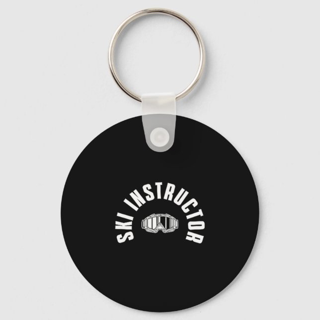 Beautiful ski pocket design ski lessons skier key ring (Front)
