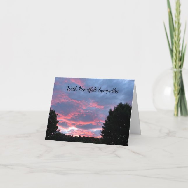 Beautiful Skies Sympathy Card. Personalise! Note Card (Front)