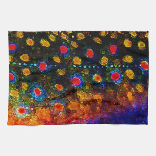 "Beautiful Skin, Brook Trout" by James Lady Tea Towel