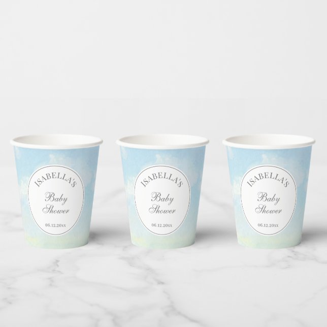 Beautiful Sky and Clouds Cloud Nine Baby Shower  Paper Cups (Multi)