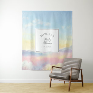 Beautiful Sky and Clouds Cloud Nine Baby Shower  Tapestry