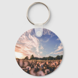 beautiful sky over the plain key ring