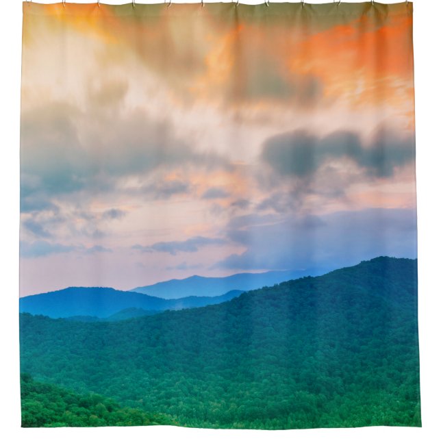 Beautiful sky,red clouds shower curtain (Front)
