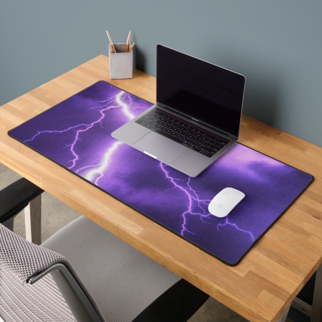beautiful sky, thunder desk mat (Office 2)