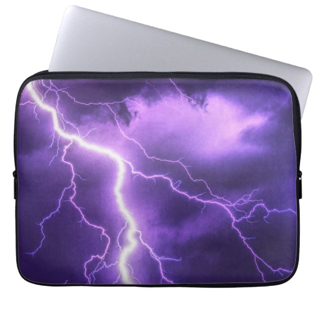 beautiful sky, thunder laptop sleeve (Front)
