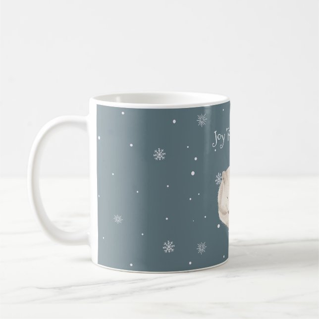 Beautiful Sleeping White Fox Christmas Coffee Mug (Left)