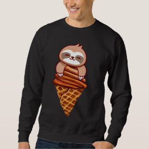 Beautiful Sloth And Ice Cream Cone Art Sweatshirt