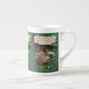 Beautiful Sloth Scripture: Ephesians 4:32 Bone China Mug