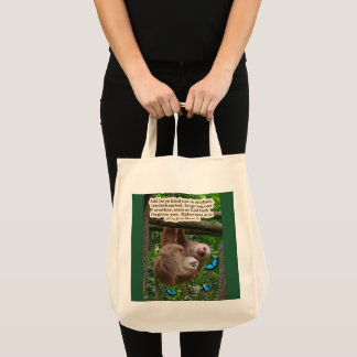 Beautiful Sloth Scripture: Ephesians 4:32 Tote Bag