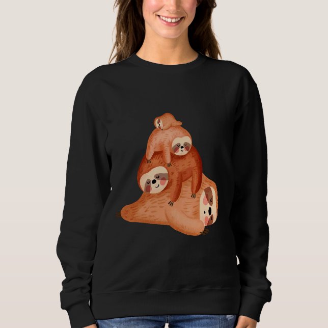 Beautiful Sloth Stack Art Sweatshirt (Front)