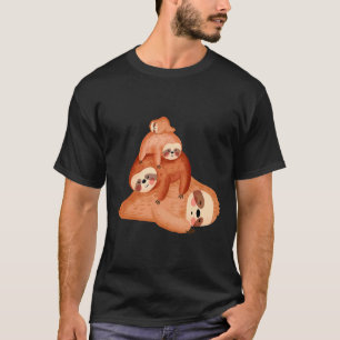 Beautiful Sloth Stack Art T-Shirt