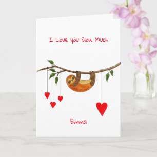 Beautiful Sloth Valentine's Day card