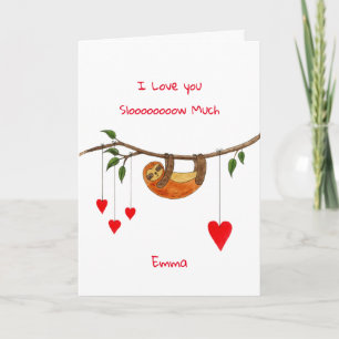 Beautiful Sloth Valentine's Day card