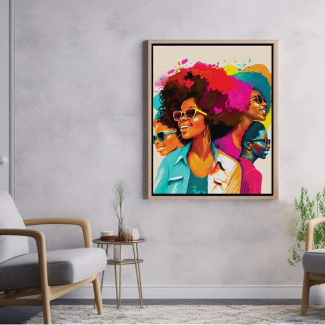 Beautiful Smiles of Black Women Poster (Wall Art Mock Up)