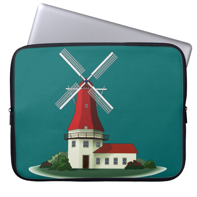 Beautiful Smock Windmill Laptop Sleeve (Front)