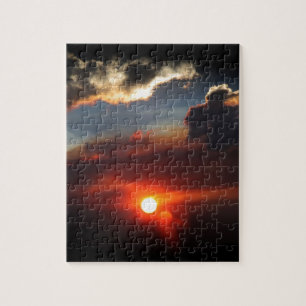 beautiful smokey sunset photo jigsaw puzzle