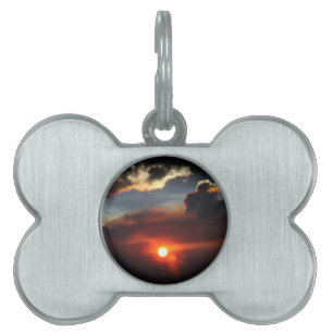 beautiful smokey sunset photo pet ID tag