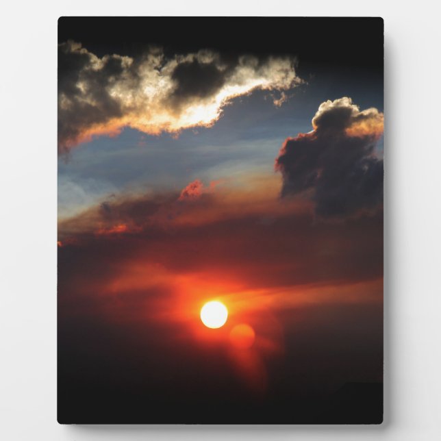 beautiful smokey sunset photo plaque (Front)