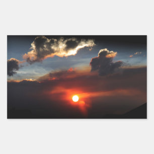beautiful smokey sunset photo rectangular sticker