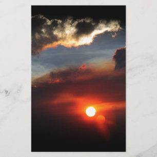 beautiful smokey sunset photo stationery