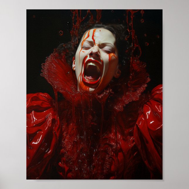 Beautiful Snarling 17th Century Countess of Bathor Poster (Front)