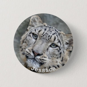 Beautiful Snow Leopard 6 Cm Round Badge