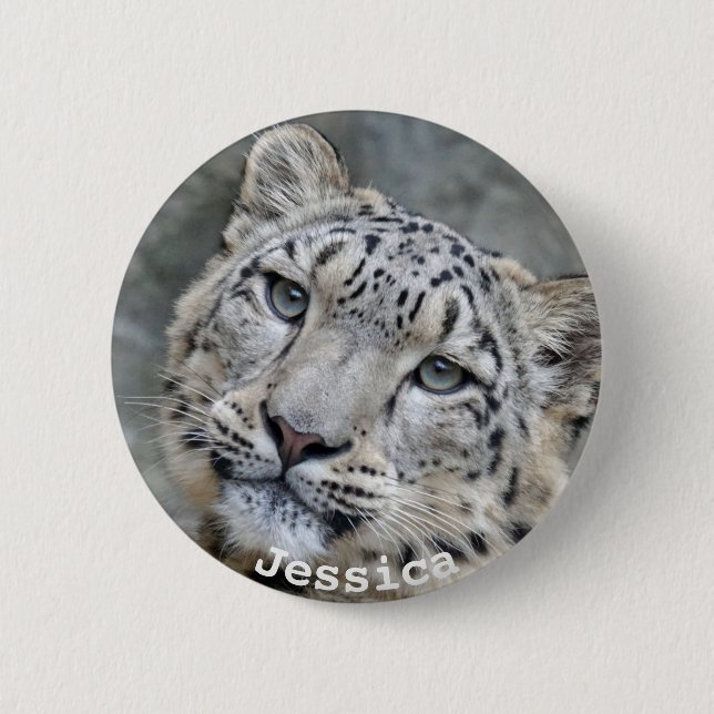 Beautiful Snow Leopard 6 Cm Round Badge (Front)