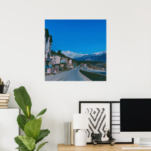 Beautiful Snow Mountain Roads Poster