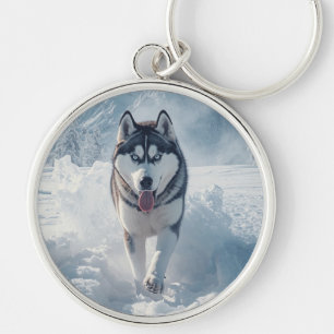 Beautiful Snow Wolf Key Ring