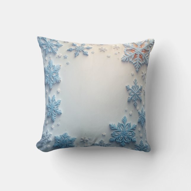 Beautiful snowflake pattern cushion (Front)