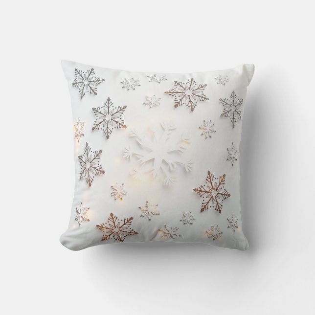 Beautiful snowflake pattern cushion (Front)
