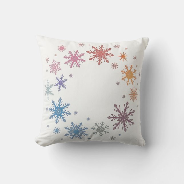 Beautiful snowflake pattern cushion (Front)