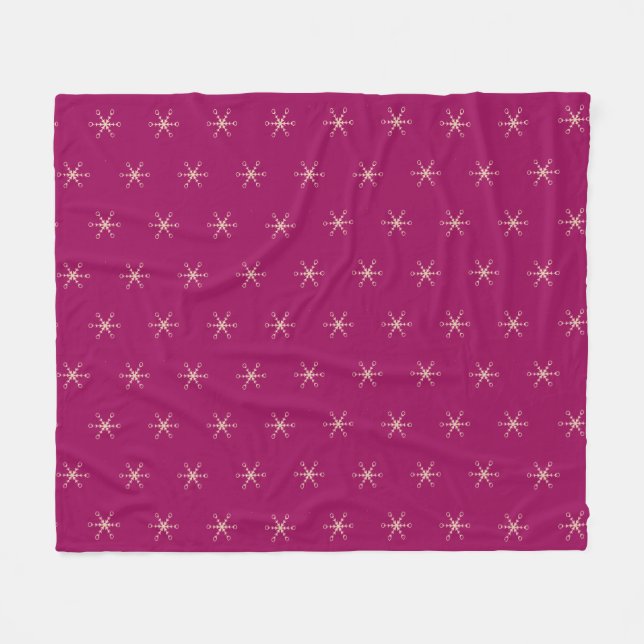 Beautiful Snowflake Pattern Fleece Blanket (Front (Horizontal))