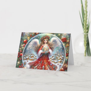 Beautiful Snowy Angel Christmas Holiday Card