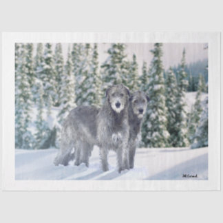 Beautiful Snowy Irish Wolfhound scene  Tissue Paper