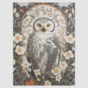 Beautiful Snowy Owl William Morris Inspired Tissue Paper