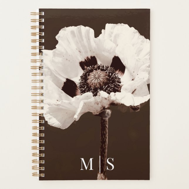 Beautiful Snowy White Montana Wildflower Planner (Front)