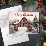 Beautiful Snowy Winter Rustic Red Barn Christmas Holiday Card<br><div class="desc">Send warm wishes and rustic charm with our Beautiful Snowy Winter Rustic Red Barn Christmas Holiday Card. This picturesque card features a snowy red barn nestled in a tranquil winter landscape, invoking the spirit of the season. Share your festive greetings with friends and family in style, and let this card...</div>