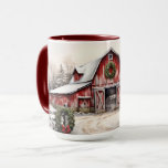 Beautiful Snowy Winter Rustic Red Barn Christmas Mug<br><div class="desc">Beautiful Snowy Winter Rustic Red Barn Christmas Mug</div>