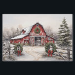 Beautiful Snowy Winter Rustic Red Barn Christmas Tissue Paper<br><div class="desc">Beautiful Snowy Winter Rustic Red Barn Christmas Tissue Paper</div>