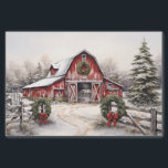 Beautiful Snowy Winter Rustic Red Barn Christmas Tissue Paper<br><div class="desc">Beautiful Snowy Winter Rustic Red Barn Christmas Tissue Paper</div>