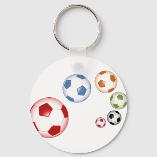 Beautiful soccer (football) set of balls key ring (Front)