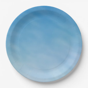 Beautiful Soft Blue Sky with Dreamy Clouds Paper Plate