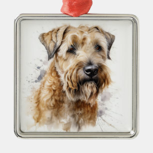 BEAUTIFUL SOFT COATED WHEATEN TERRIER DOG METAL ORNAMENT