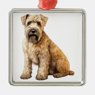 BEAUTIFUL SOFT COATED WHEATEN TERRIER DOG METAL ORNAMENT
