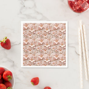 Beautiful Soft Pink Pastel Floral Napkin