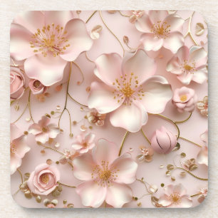 Beautiful Soft Pink Pastel Flowers Coaster