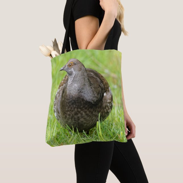 Beautiful Sooty Grouse in the Grass Tote Bag (Close Up)
